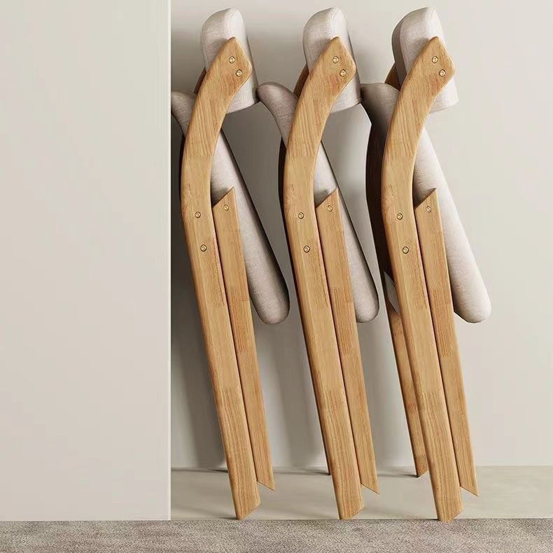 Moderner minimalistischer quadratischer Polsterstuhl aus Massivholz &amp; Sperrholz mit Stoff und Schaumstoff, klappbarer Rückenlehne und Armlehnen für das Esszimmer 