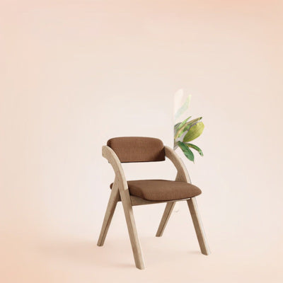 Modern Minimalist Square Cushion Solid Wood Fabric Sponge Dining Chair Foldable Backrest Armrest For Dining Room