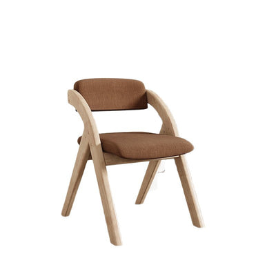 Modern Minimalist Square Cushion Solid Wood Fabric Sponge Dining Chair Foldable Backrest Armrest For Dining Room