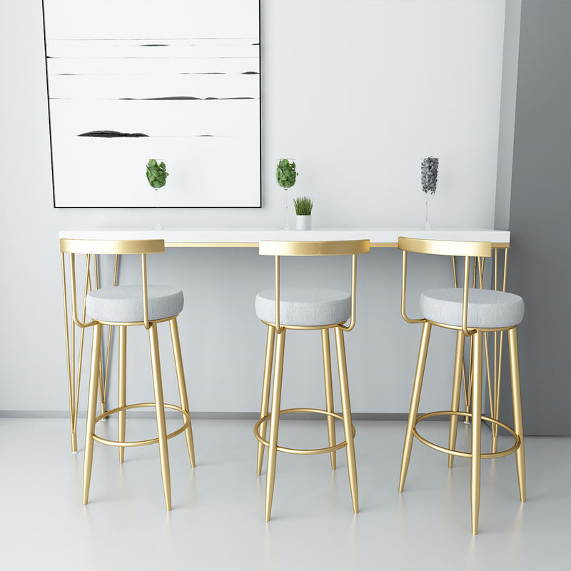 Modern Minimalist Round Seat Cushion Carbon Steel Velvet Sponge Bar Stool Backrest For Dining Room