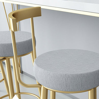 Modern Minimalist Round Seat Cushion Carbon Steel Velvet Sponge Bar Stool Backrest For Dining Room