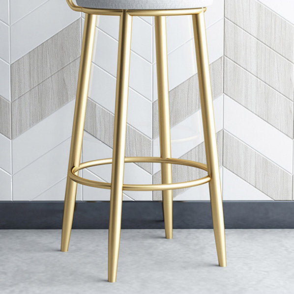 Modern Minimalist Round Seat Cushion Carbon Steel Velvet Sponge Bar Stool Backrest For Dining Room