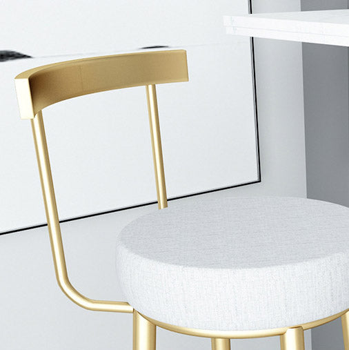 Modern Minimalist Round Seat Cushion Carbon Steel Velvet Sponge Bar Stool Backrest For Dining Room