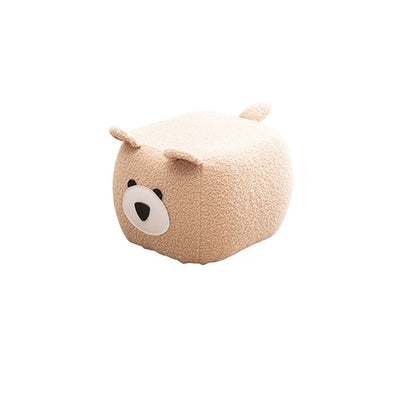 Modern Minimalist Animal-Shaped Solid Wood Velvet Fabric Sponge Low Stool For Living Room