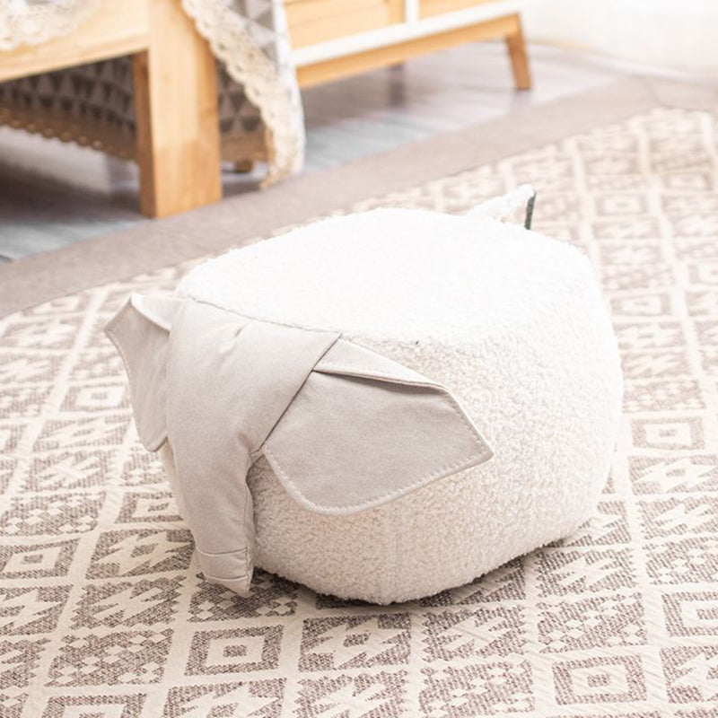 Modern Minimalist Animal-Shaped Solid Wood Velvet Fabric Sponge Low Stool For Living Room