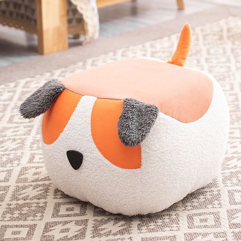 Modern Minimalist Animal-Shaped Solid Wood Velvet Fabric Sponge Low Stool For Living Room