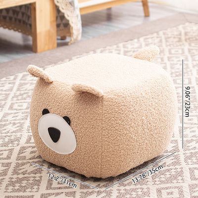 Modern Minimalist Animal-Shaped Solid Wood Velvet Fabric Sponge Low Stool For Living Room