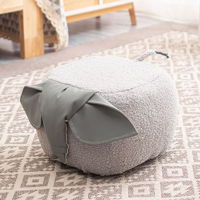 Modern Minimalist Animal-Shaped Solid Wood Velvet Fabric Sponge Low Stool For Living Room