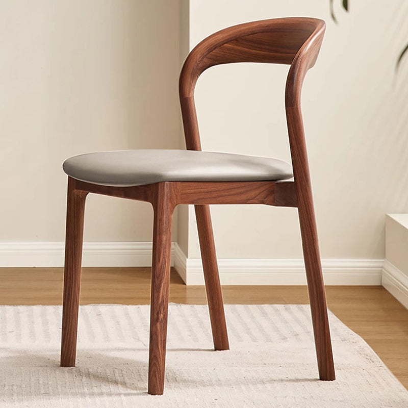 Modern Minimalist Square Seat Cushion Microfiber Leather Solid Wood Sponge Dining Chair Backrest For Dining Room