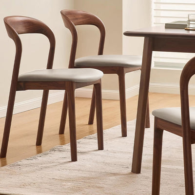 Modern Minimalist Square Seat Cushion Microfiber Leather Solid Wood Sponge Dining Chair Backrest For Dining Room