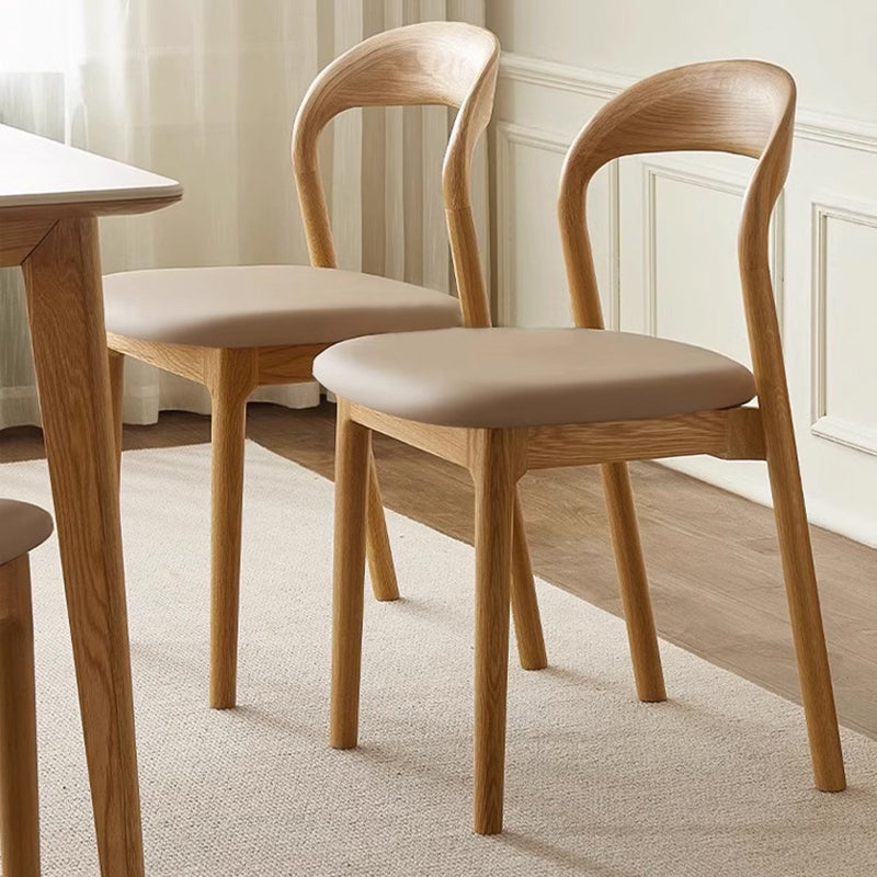 Modern Minimalist Square Seat Cushion Microfiber Leather Solid Wood Sponge Dining Chair Backrest For Dining Room