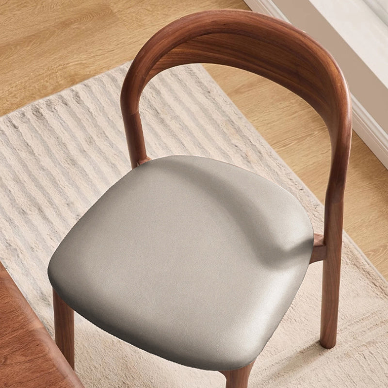 Modern Minimalist Square Seat Cushion Microfiber Leather Solid Wood Sponge Dining Chair Backrest For Dining Room