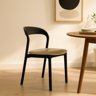 Modern Minimalist Square Seat Cushion Microfiber Leather Solid Wood Sponge Dining Chair Backrest For Dining Room
