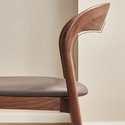 Modern Minimalist Square Seat Cushion Microfiber Leather Solid Wood Sponge Dining Chair Backrest For Dining Room