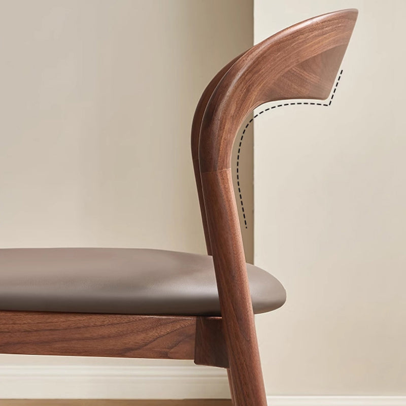 Modern Minimalist Square Seat Cushion Microfiber Leather Solid Wood Sponge Dining Chair Backrest For Dining Room