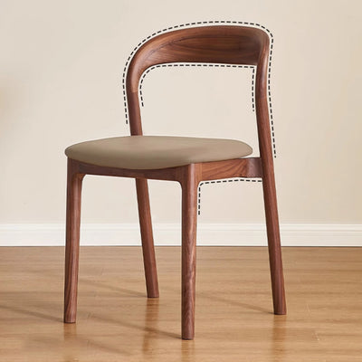 Modern Minimalist Square Seat Cushion Microfiber Leather Solid Wood Sponge Dining Chair Backrest For Dining Room