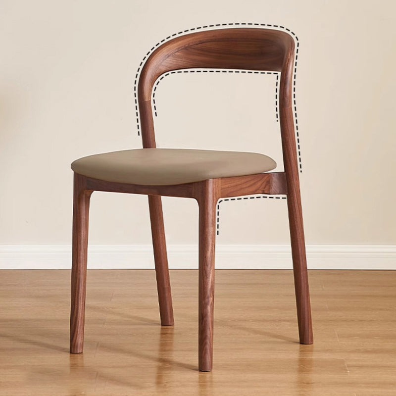 Modern Minimalist Square Seat Cushion Microfiber Leather Solid Wood Sponge Dining Chair Backrest For Dining Room