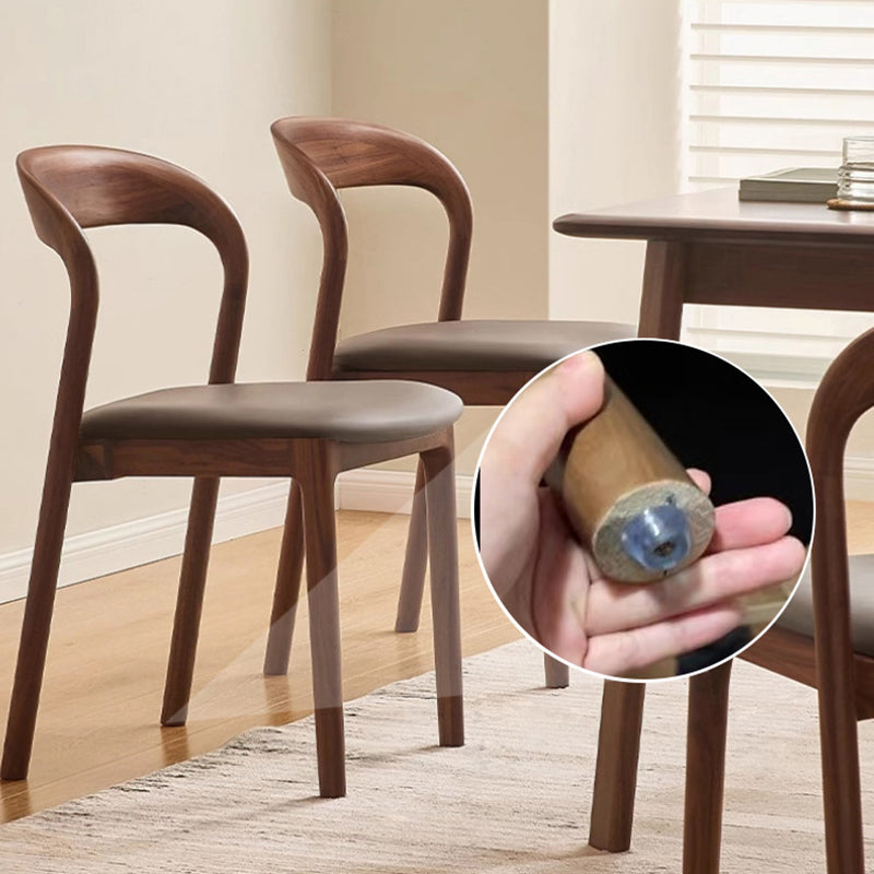 Modern Minimalist Square Seat Cushion Microfiber Leather Solid Wood Sponge Dining Chair Backrest For Dining Room