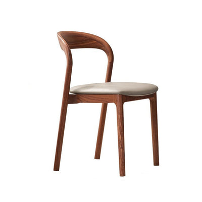 Modern Minimalist Square Seat Cushion Microfiber Leather Solid Wood Sponge Dining Chair Backrest For Dining Room