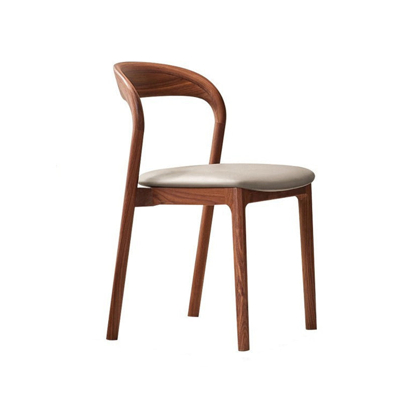 Modern Minimalist Square Seat Cushion Microfiber Leather Solid Wood Sponge Dining Chair Backrest For Dining Room