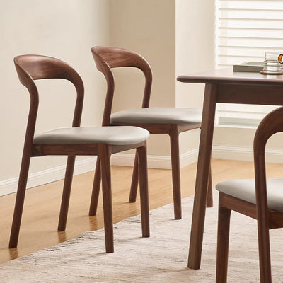 Modern Minimalist Square Seat Cushion Microfiber Leather Solid Wood Sponge Dining Chair Backrest For Dining Room