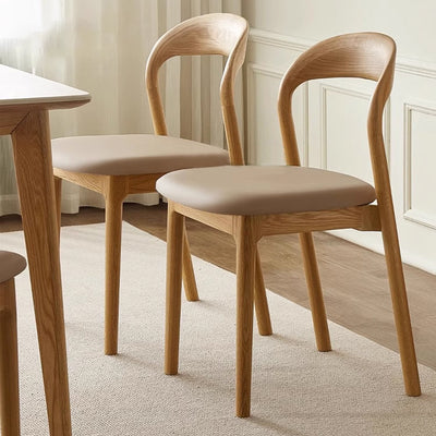 Modern Minimalist Square Seat Cushion Microfiber Leather Solid Wood Sponge Dining Chair Backrest For Dining Room
