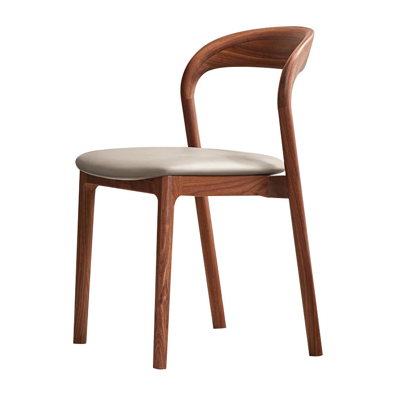 Modern Minimalist Square Seat Cushion Microfiber Leather Solid Wood Sponge Dining Chair Backrest For Dining Room