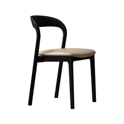Modern Minimalist Square Seat Cushion Microfiber Leather Solid Wood Sponge Dining Chair Backrest For Dining Room