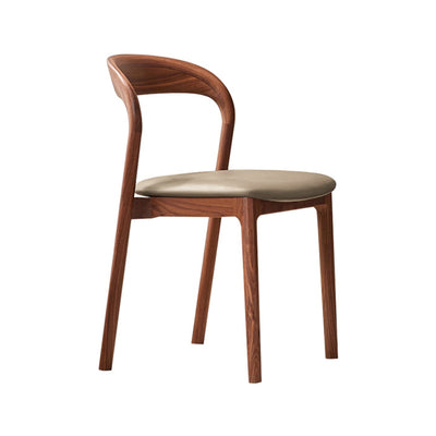Modern Minimalist Square Seat Cushion Microfiber Leather Solid Wood Sponge Dining Chair Backrest For Dining Room