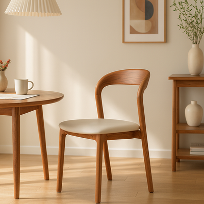 Modern Minimalist Square Seat Cushion Microfiber Leather Solid Wood Sponge Dining Chair Backrest For Dining Room