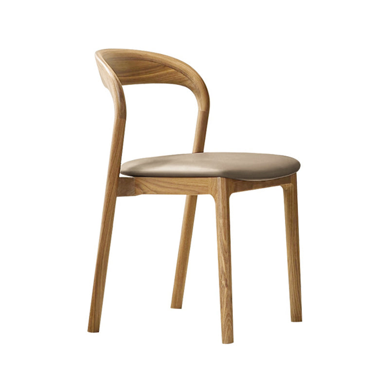 Modern Minimalist Square Seat Cushion Microfiber Leather Solid Wood Sponge Dining Chair Backrest For Dining Room