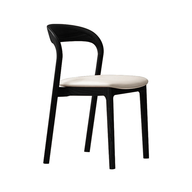 Modern Minimalist Square Seat Cushion Microfiber Leather Solid Wood Sponge Dining Chair Backrest For Dining Room