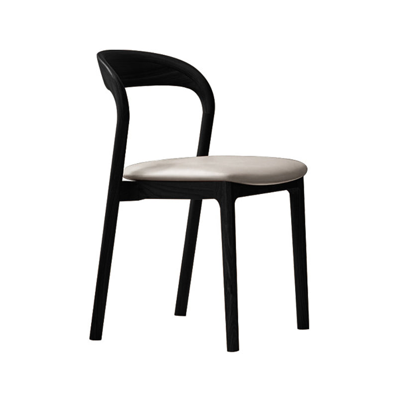 Modern Minimalist Square Seat Cushion Microfiber Leather Solid Wood Sponge Dining Chair Backrest For Dining Room