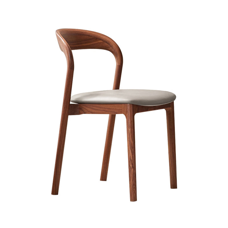 Modern Minimalist Square Seat Cushion Microfiber Leather Solid Wood Sponge Dining Chair Backrest For Dining Room
