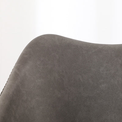 Modern Minimalist Curved PU Leather Metal Sponge Plastic Dining Chair Backrest Armrest For Dining Room