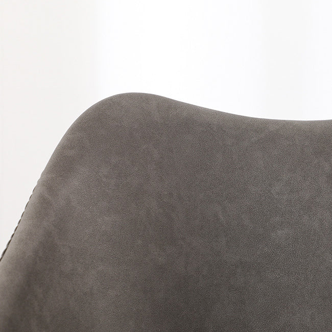 Modern Minimalist Curved PU Leather Metal Sponge Plastic Dining Chair Backrest Armrest For Dining Room