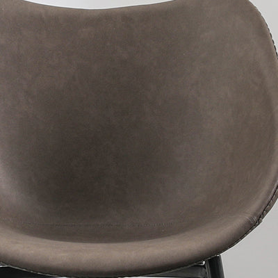 Modern Minimalist Curved PU Leather Metal Sponge Plastic Dining Chair Backrest Armrest For Dining Room