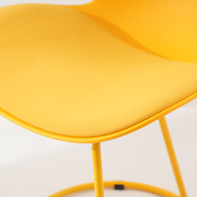 Modern Minimalist Curved Polypropylene Synthetic Leather Iron Sponge Dining Chair Backrest For Dining Room