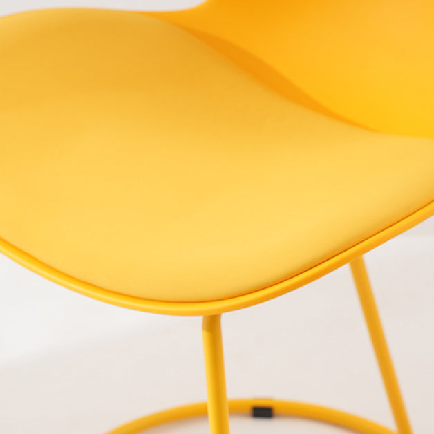 Modern Minimalist Curved Polypropylene Synthetic Leather Iron Sponge Dining Chair Backrest For Dining Room