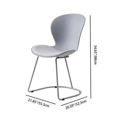 Modern Minimalist Curved Polypropylene Synthetic Leather Iron Sponge Dining Chair Backrest For Dining Room