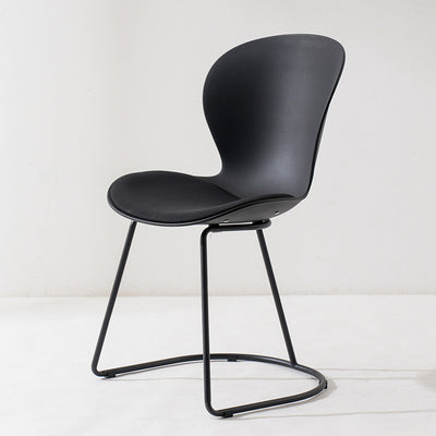 Modern Minimalist Curved Polypropylene Synthetic Leather Iron Sponge Dining Chair Backrest For Dining Room