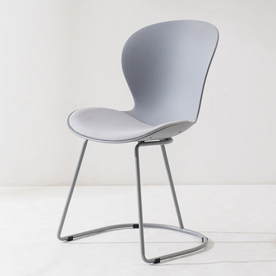 Modern Minimalist Curved Polypropylene Synthetic Leather Iron Sponge Dining Chair Backrest For Dining Room