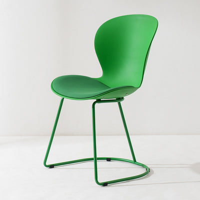 Modern Minimalist Curved Polypropylene Synthetic Leather Iron Sponge Dining Chair Backrest For Dining Room