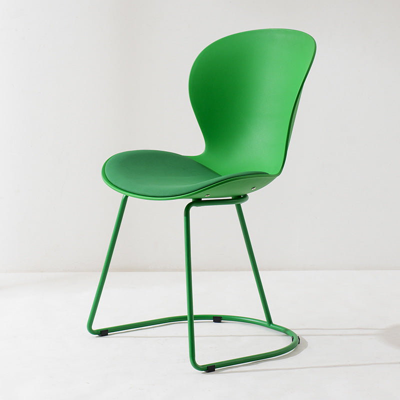 Modern Minimalist Curved Polypropylene Synthetic Leather Iron Sponge Dining Chair Backrest For Dining Room