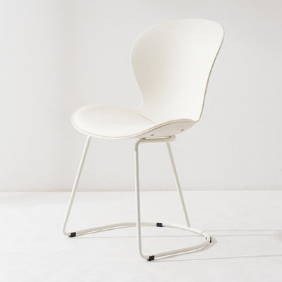 Modern Minimalist Curved Polypropylene Synthetic Leather Iron Sponge Dining Chair Backrest For Dining Room