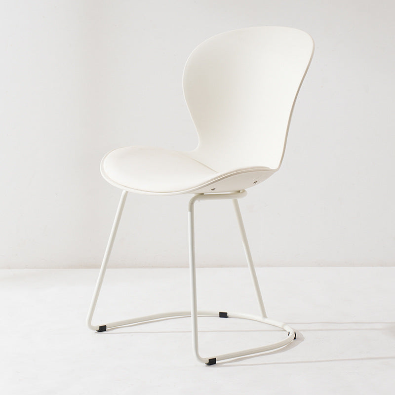 Modern Minimalist Curved Polypropylene Synthetic Leather Iron Sponge Dining Chair Backrest For Dining Room