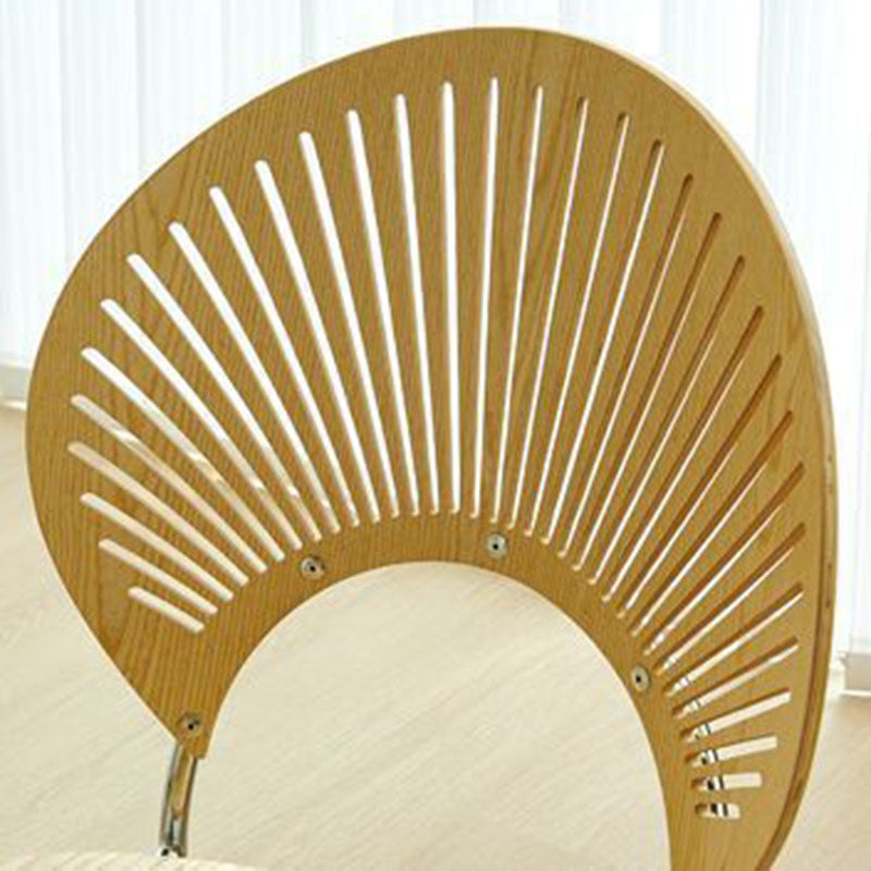 Respaldo de silla de comedor de acero al carbono de madera maciza nórdica contemporánea para comedor 