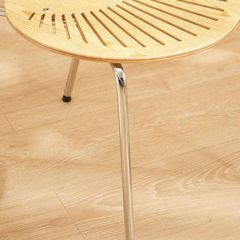Respaldo de silla de comedor de acero al carbono de madera maciza nórdica contemporánea para comedor 