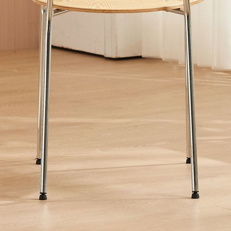 Respaldo de silla de comedor de acero al carbono de madera maciza nórdica contemporánea para comedor 