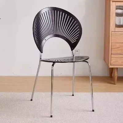Respaldo de silla de comedor de acero al carbono de madera maciza nórdica contemporánea para comedor 